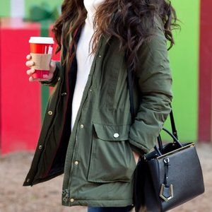 TOMMY HILFIGER QUILTED NAVY BLUE PARKA NWOT XS